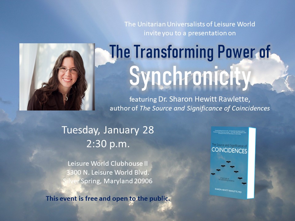 Jan. 28 Event in the DC Area: The Transforming Power of Synchronicity